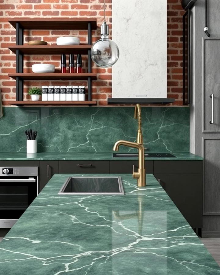 Green Marble with Industrial Elements