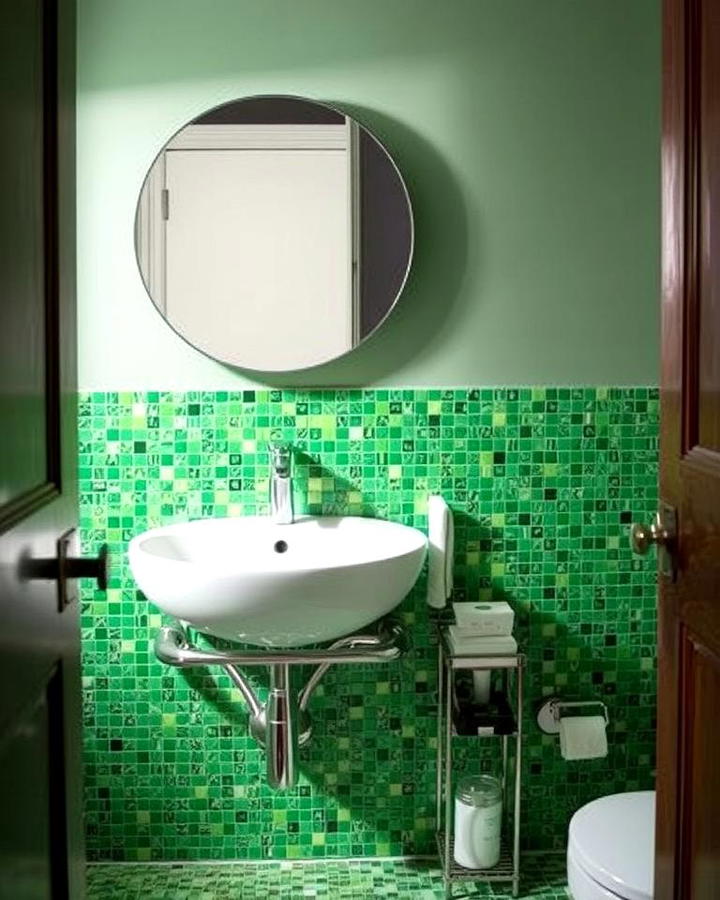 Green Mosaic Backsplash