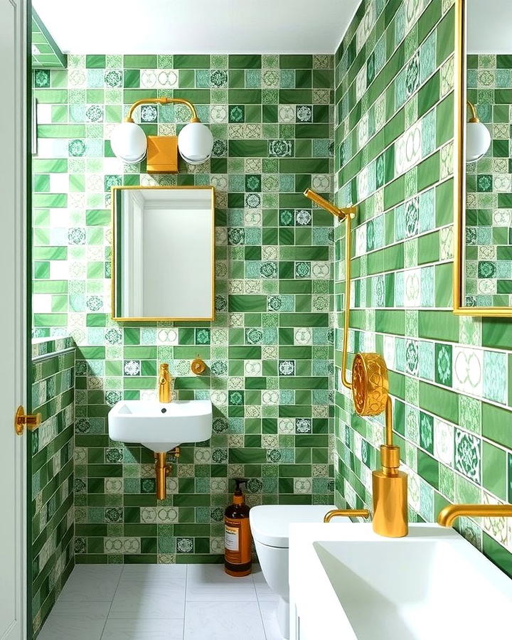 Green Mosaic Tile Accents