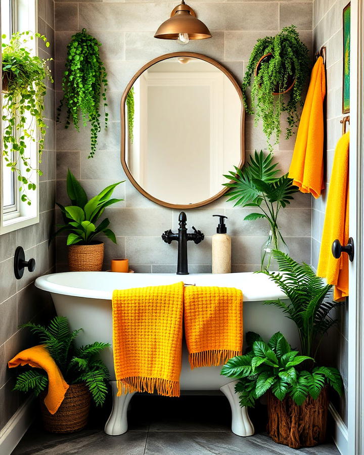 Green Plants with Yellow Decor