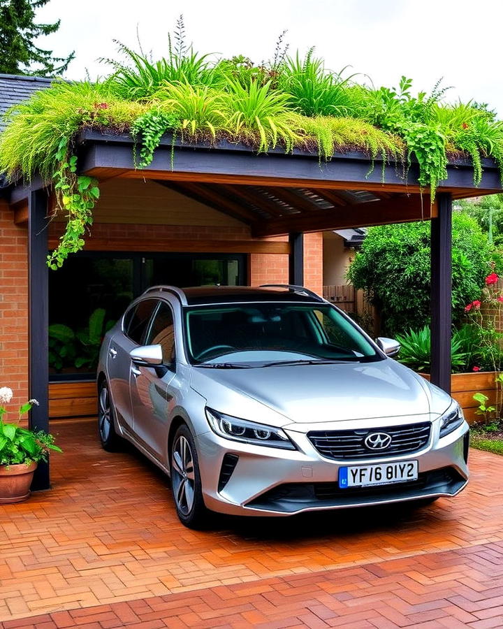 Green Roof Car Porch Idea