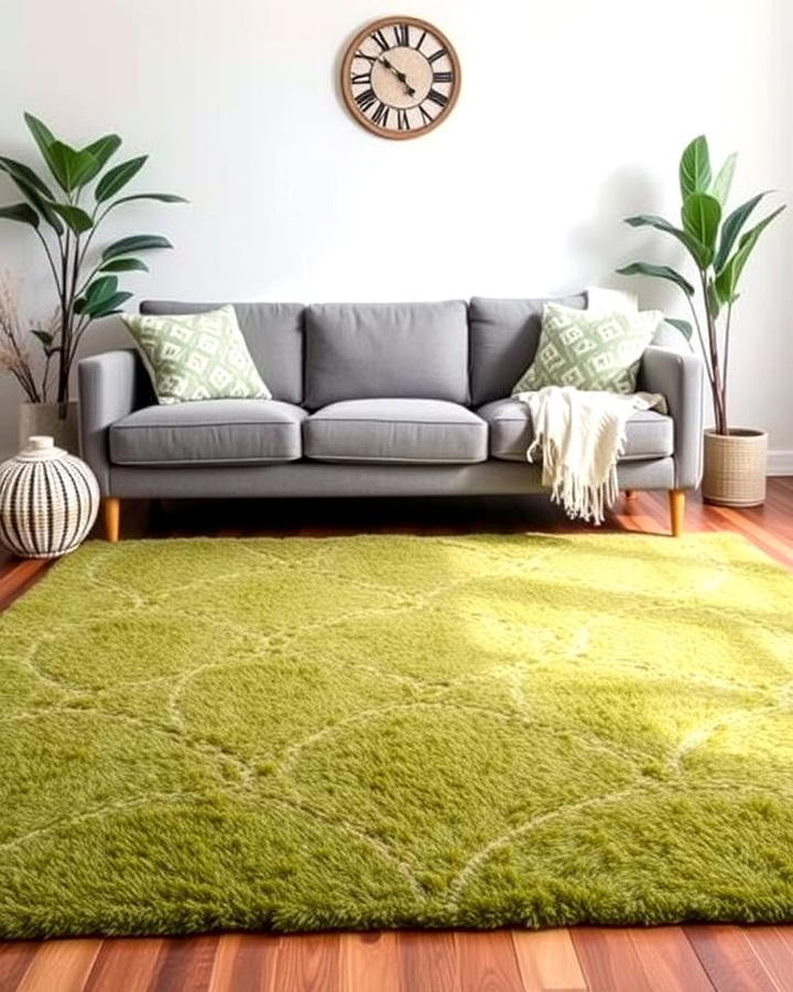 Green Rug for an Earthy Pop of Color