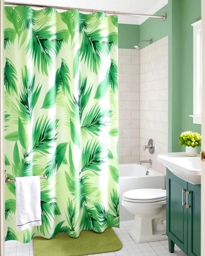 Green Shower Curtains for a Pop of Color