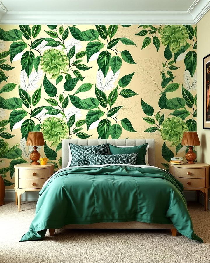 Green and Beige Wallpaper