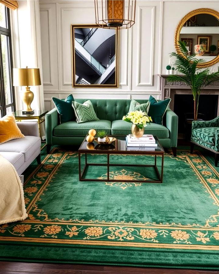 Green and Gold Accent Rugs