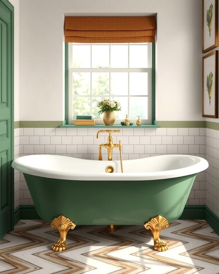 Green and Gold Freestanding Tubs