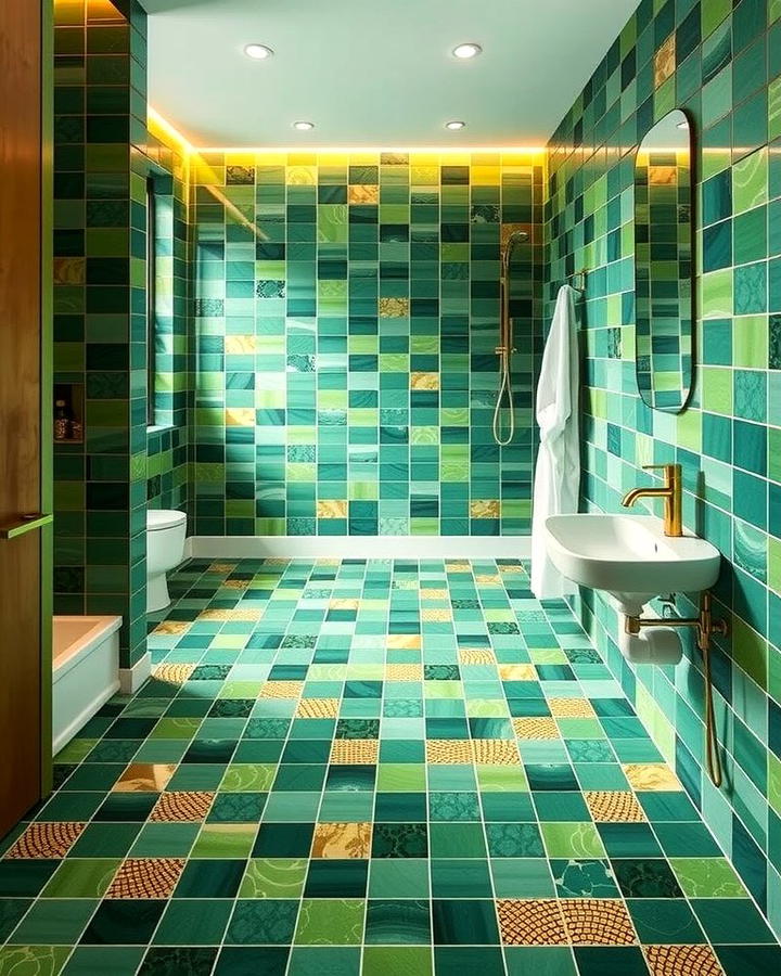 Green and Gold Mosaic Floors