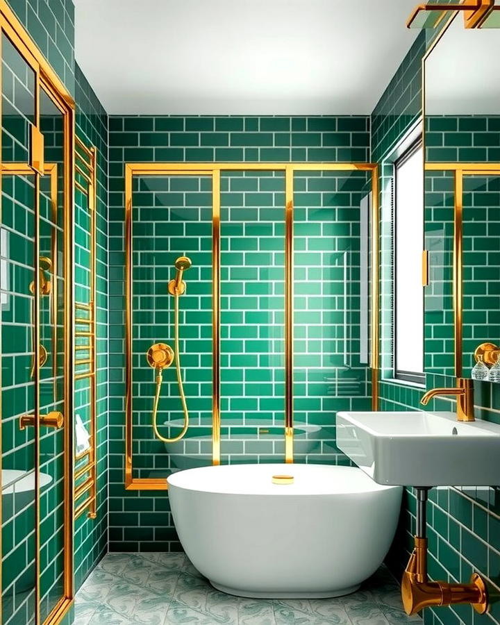 Green and Gold Shower Enclosures