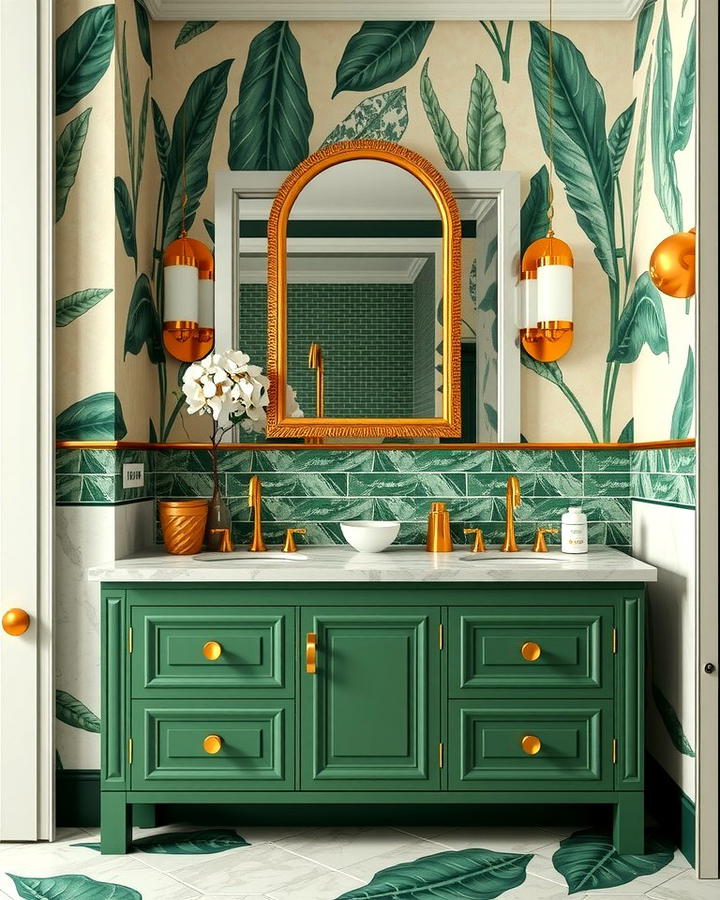 Green and Gold Vanity