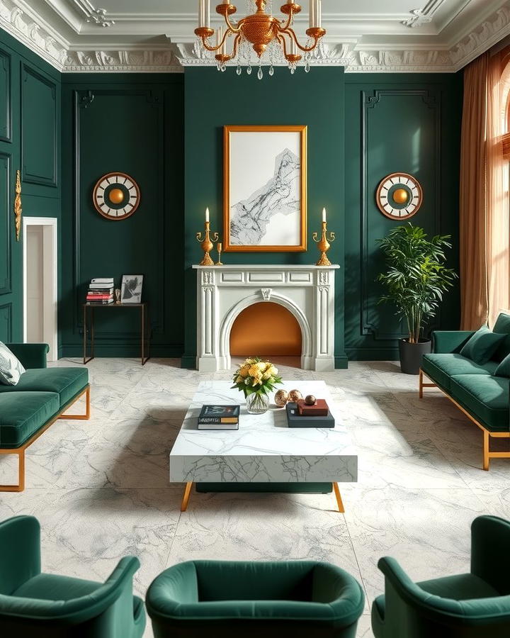 Green and Gold with Marble Details