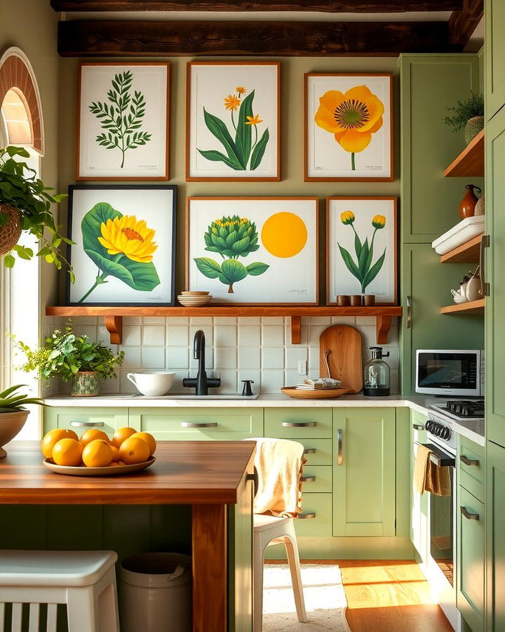 Green and Yellow Kitchen Art