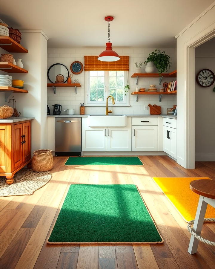 Green and Yellow Kitchen Rugs