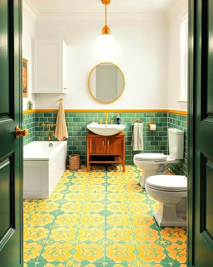 Green and Yellow Patterned Floor