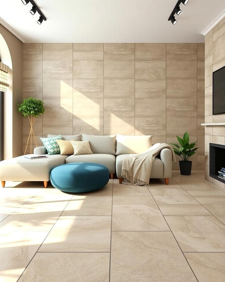 Greige Tile Flooring for a Sleek Foundation