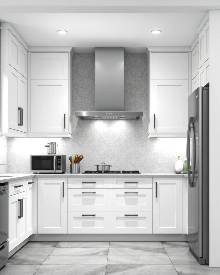 Grey Appliances with White Cabinets