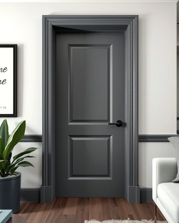 Grey Door with Bold Black Trim