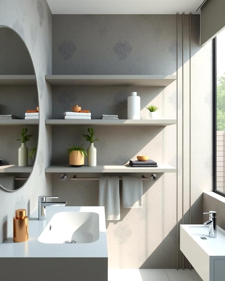 Grey Floating Shelves