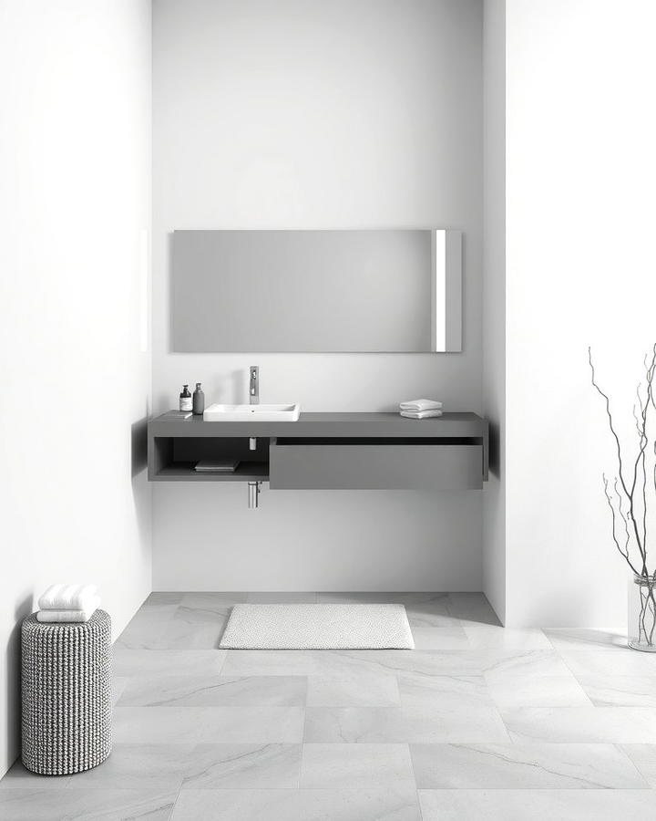 Grey Floating Vanity for Minimalist Appeal