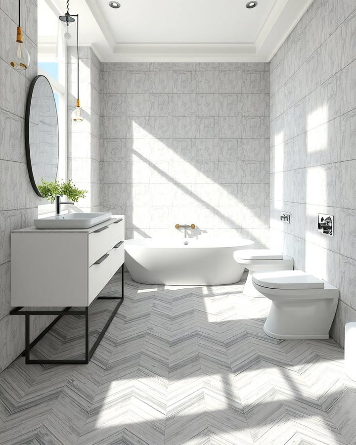 Grey Herringbone Pattern