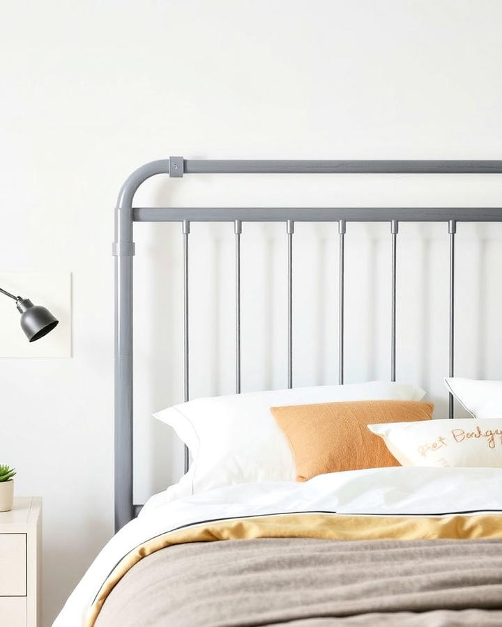 Grey Metal Framework Headboard