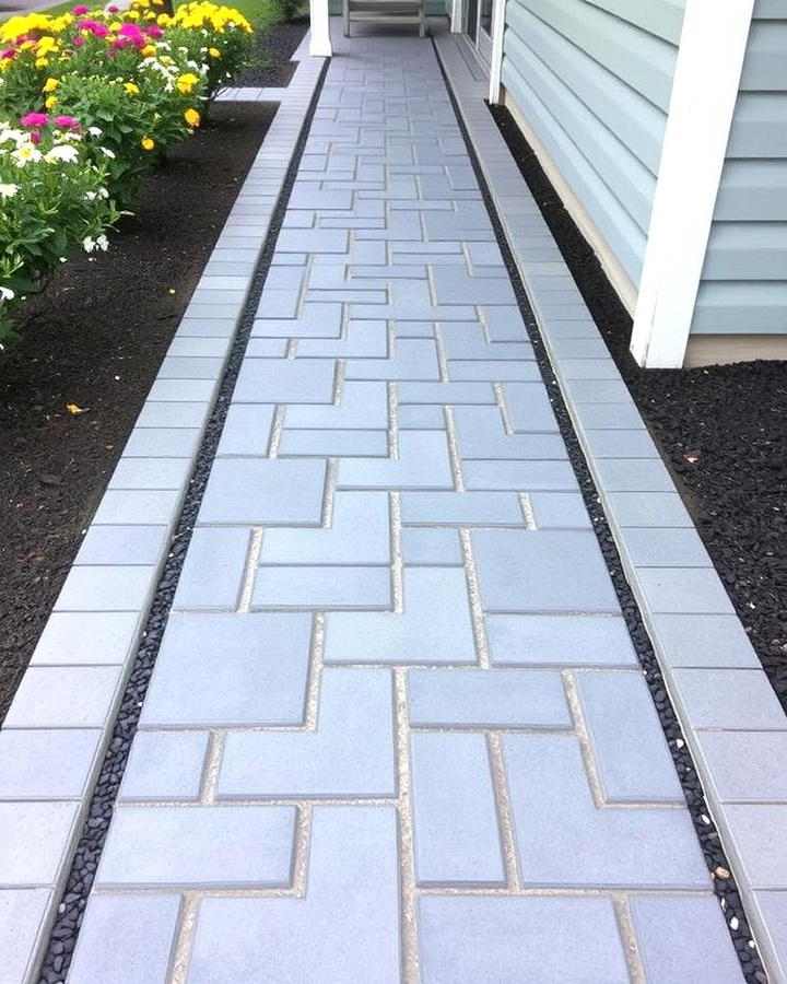 Grey Pavers with Border Details