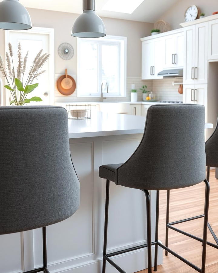 Grey Upholstered Bar Stools