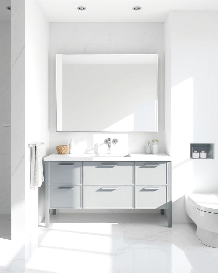 Grey Vanity with Integrated Sink