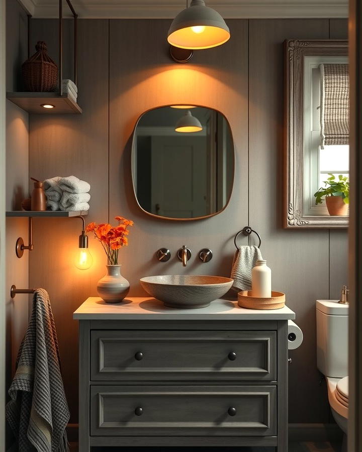 Grey Vanity with Textured Finish