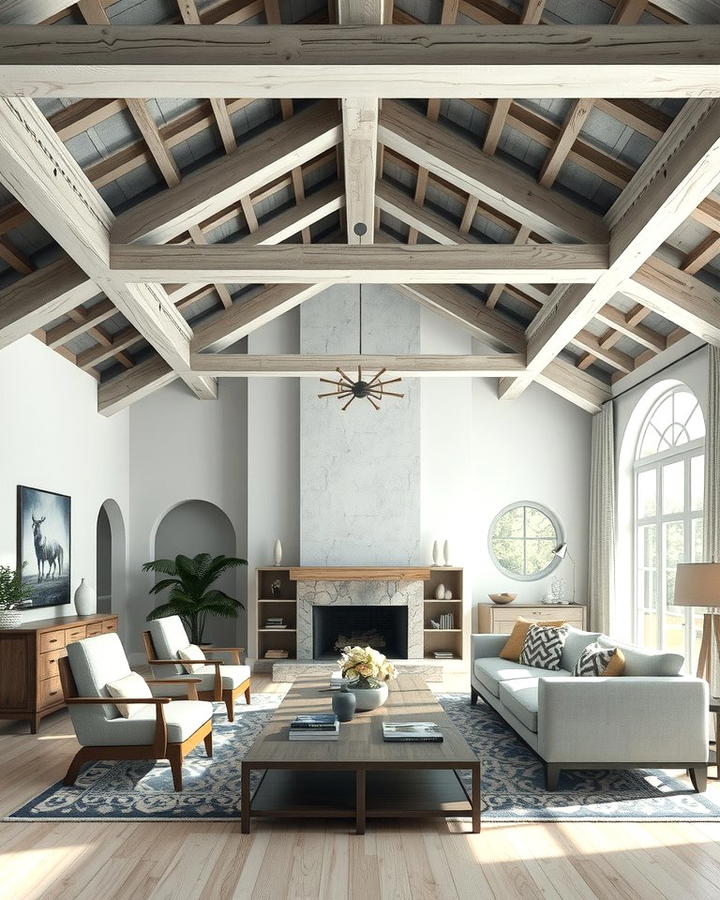 Grey and White Ceiling Beams