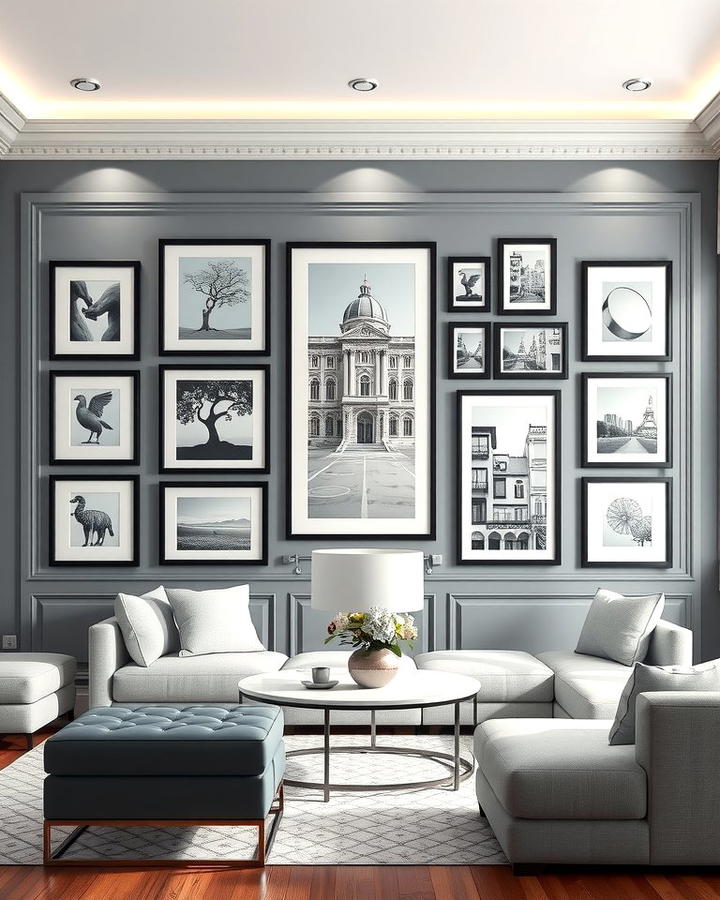 Grey and White Gallery Wall