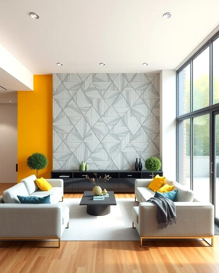 Grey and Yellow Accent Wall