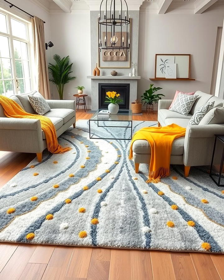 Grey and Yellow Area Rug 2