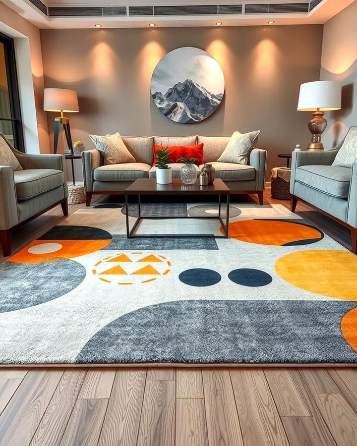 Grey and Yellow Area Rug