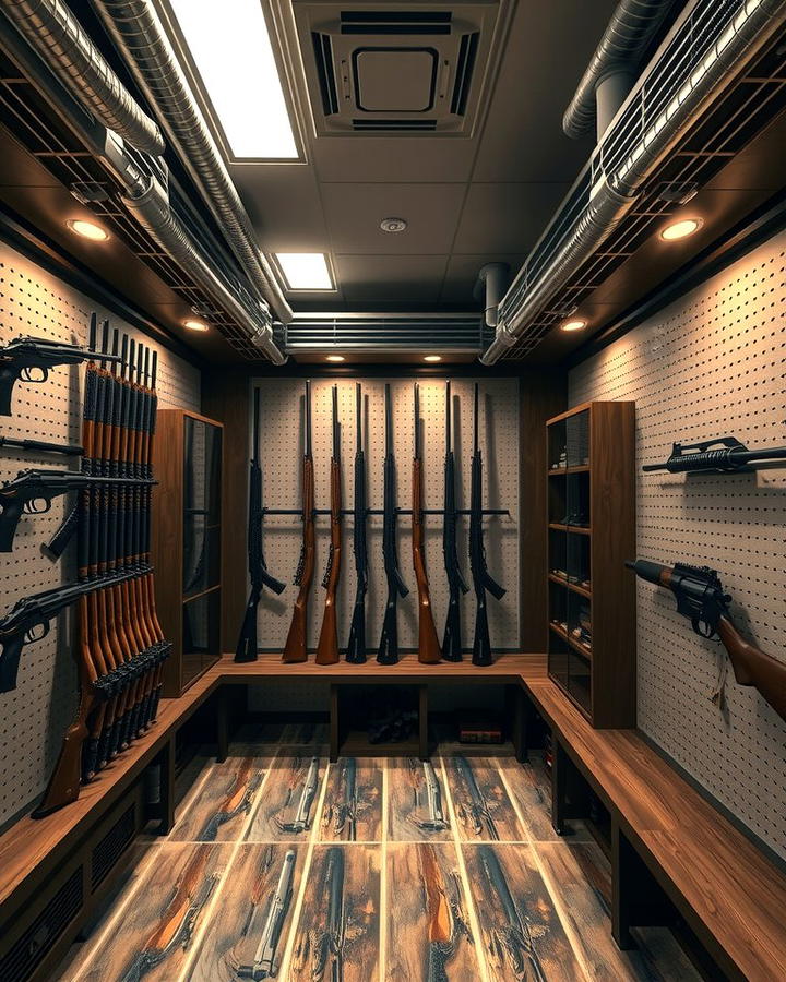 Gun Room with Climate Controlled Storage