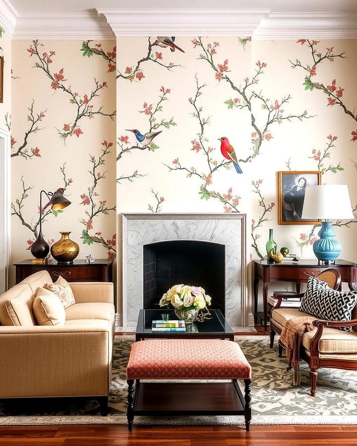 Hand Painted Chinoiserie Wallpaper