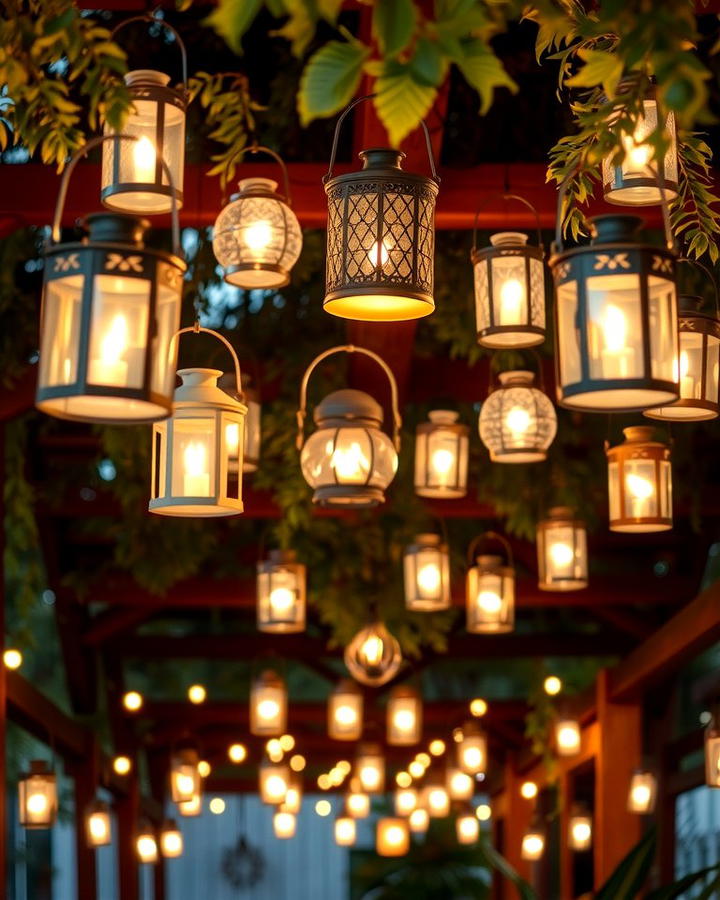 Hanging Lanterns with Candles for Outdoor Magic