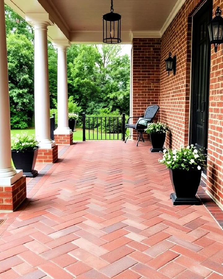 Herringbone Brick Pattern Porch