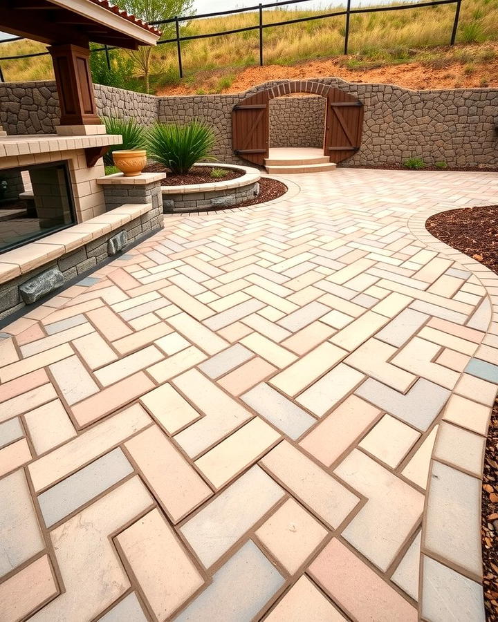 Herringbone with Stone Accents