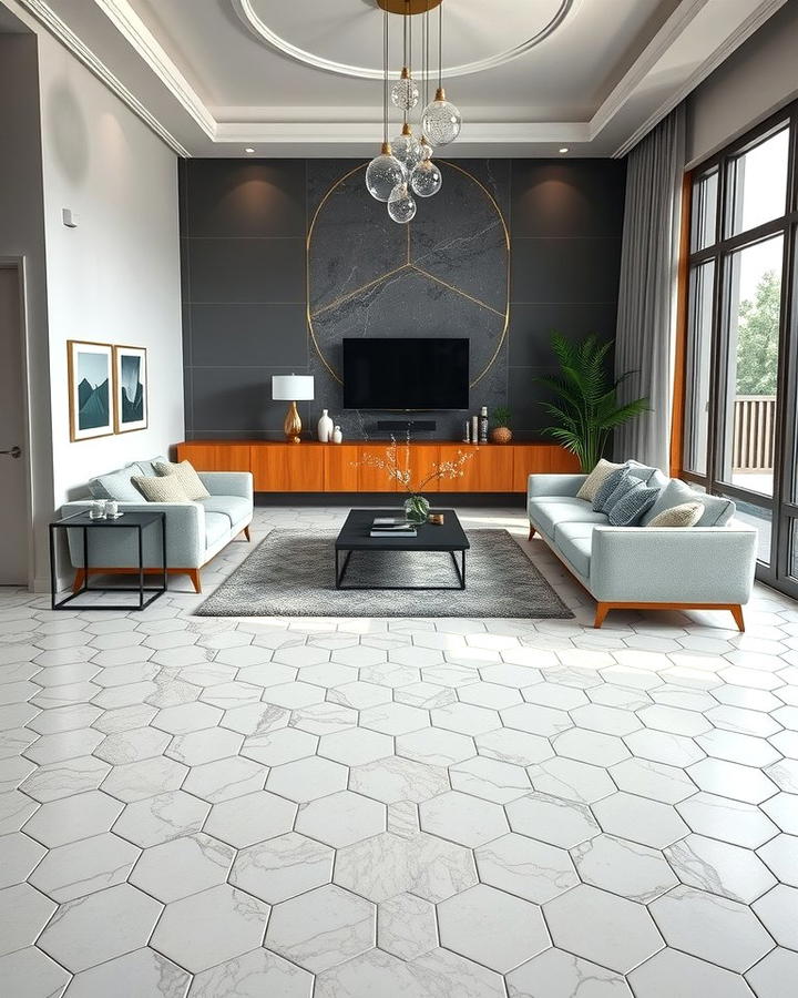 Hexagonal Marble Tiles for a Trendy Look