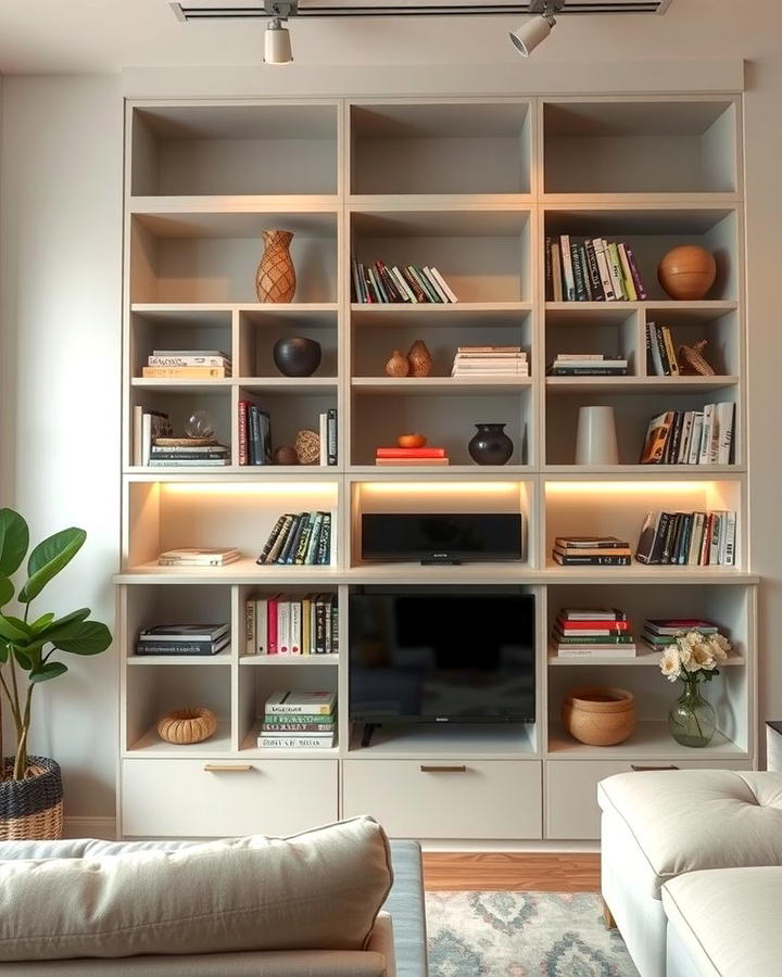 Hidden Storage Shelves for a Clutter Free Look