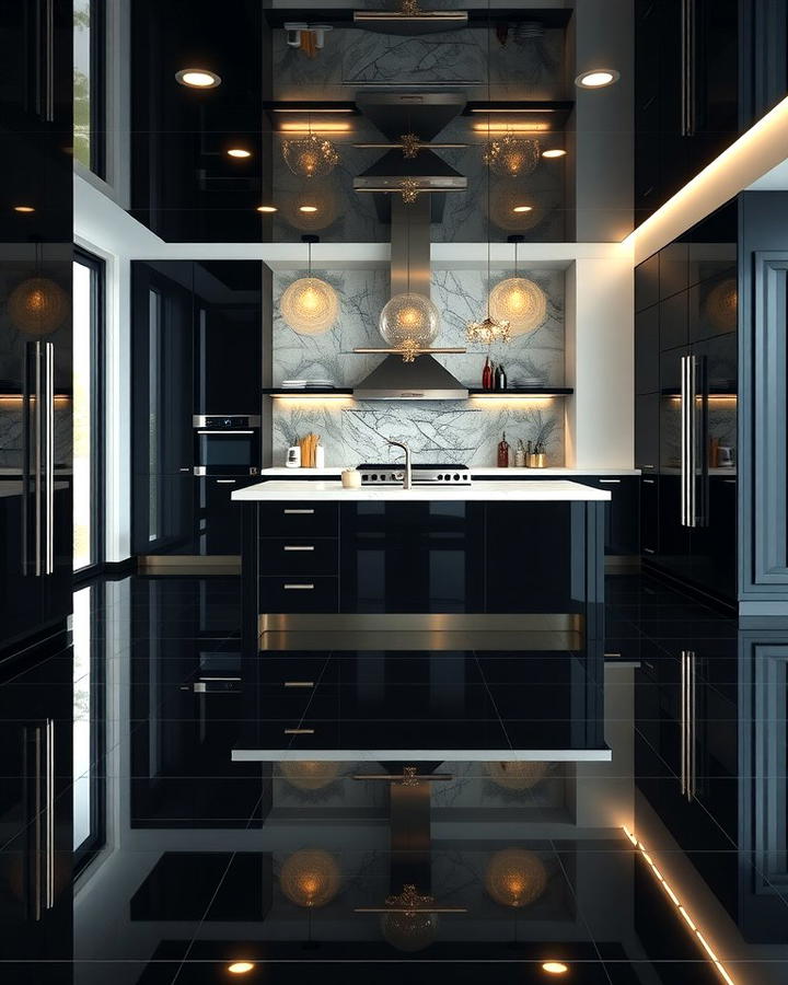 High Gloss Black Floors for a Luxurious Look