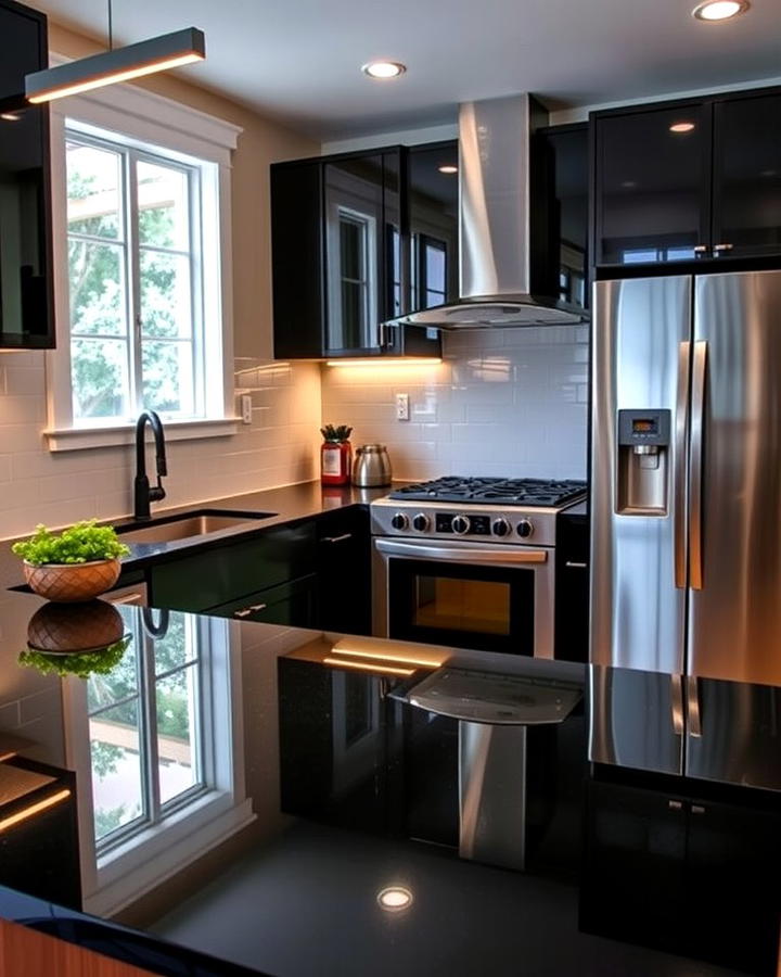 High Gloss Black Laminate Countertops