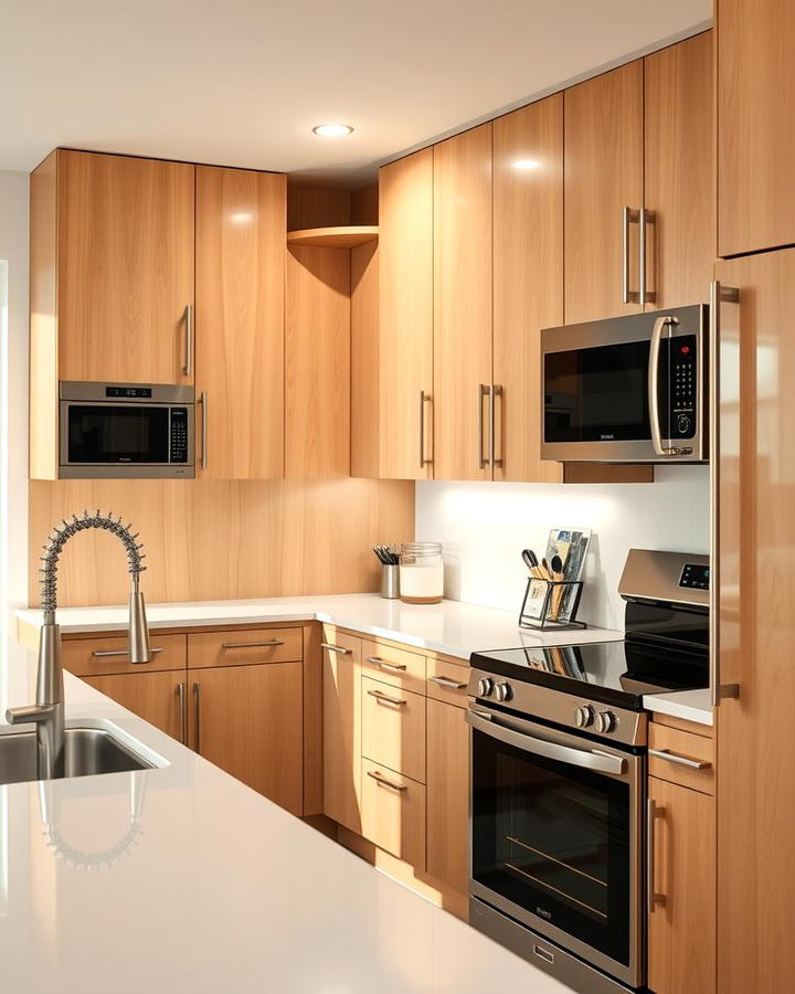 High Gloss Maple Cabinets for a Sleek Look