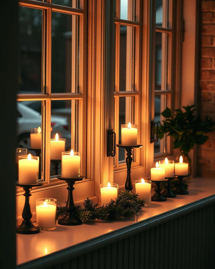 Highlight Windowsills with Candle Displays