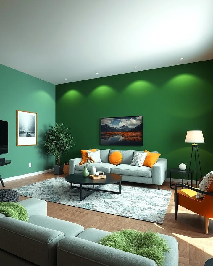 Highlight with Green Accent Walls