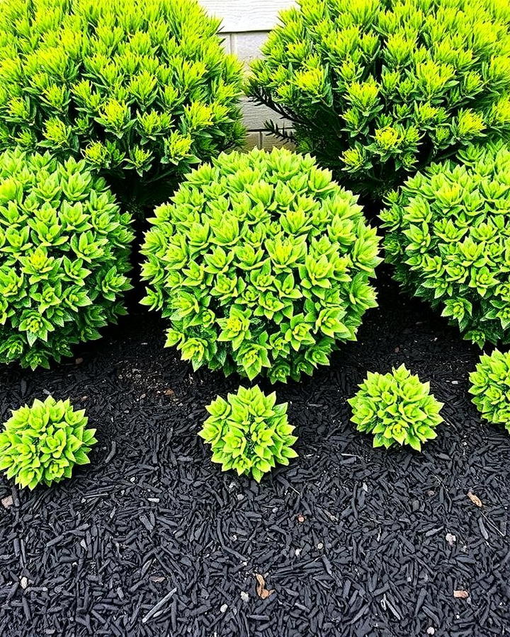 Highlighting Shrubs with Black Mulch