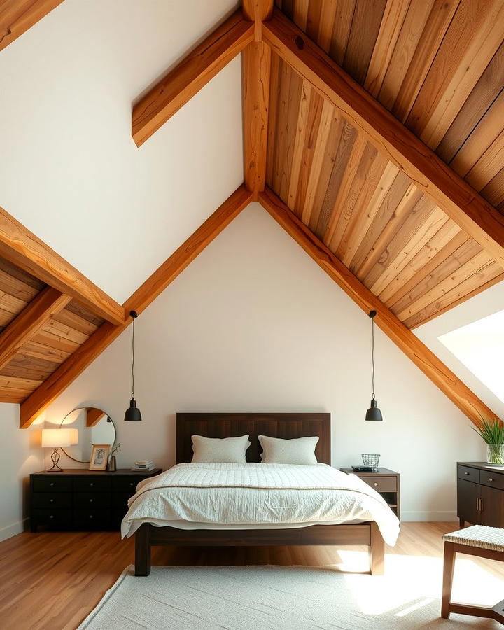 Highlighting the Ceiling with Wood Beams