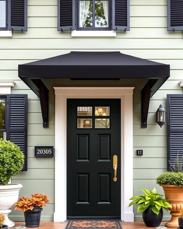 Highlighting the Door with a Black Awning