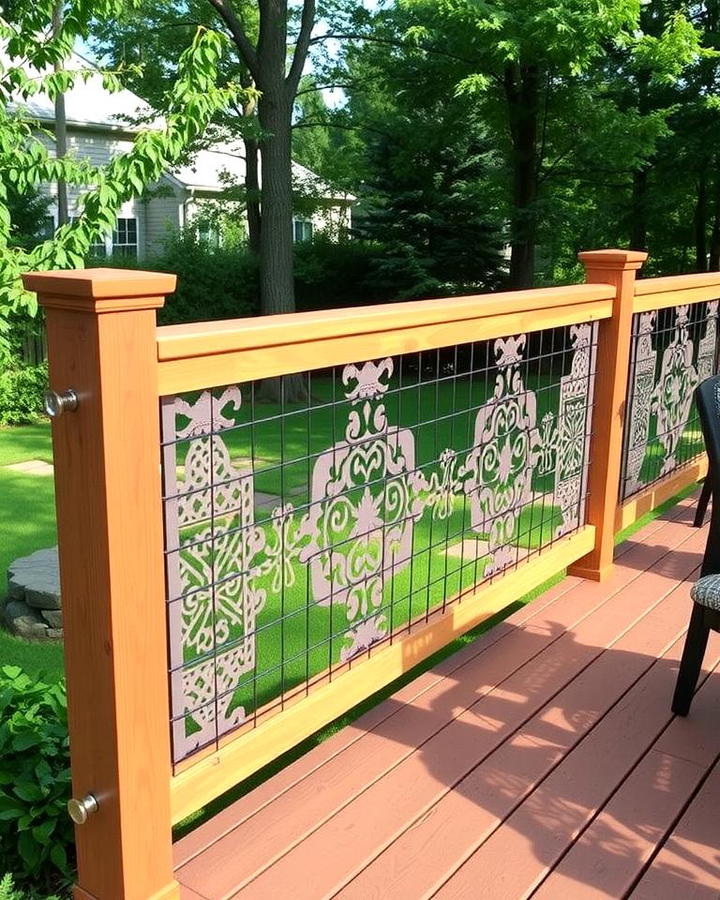 Hog Wire Railing with Decorative Inserts