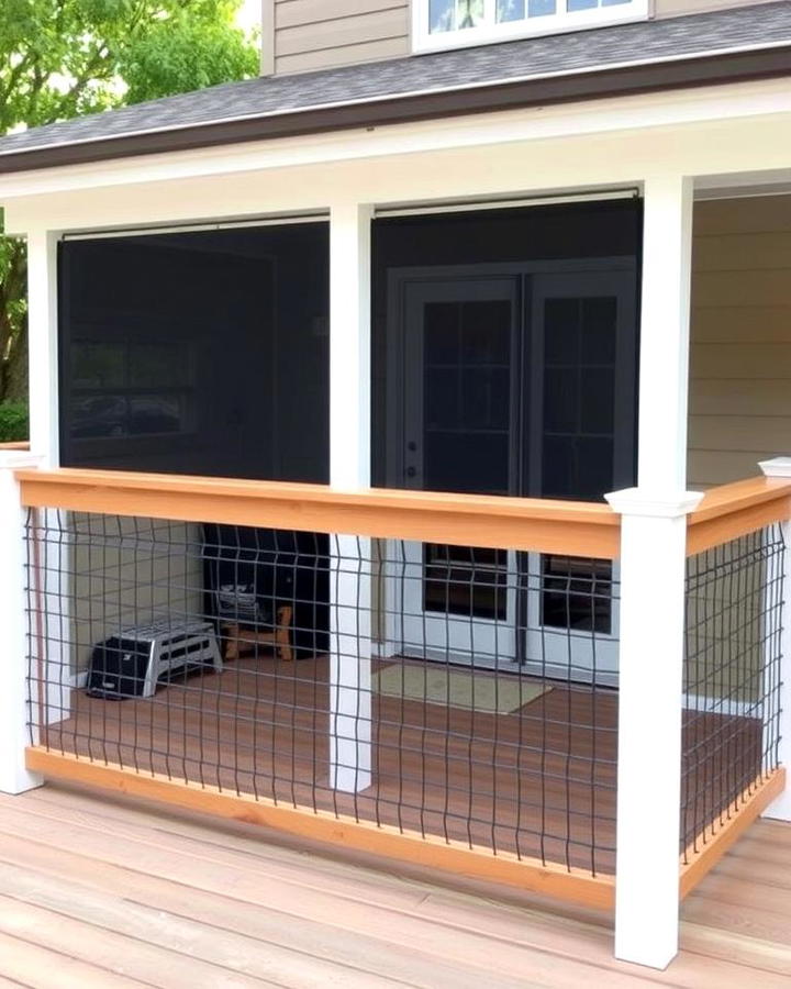 Hog Wire Railing with Privacy Screens